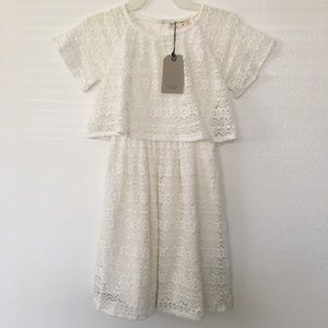 ZARA Kids Guipure Lace Dress, Ecru Color, NEW
